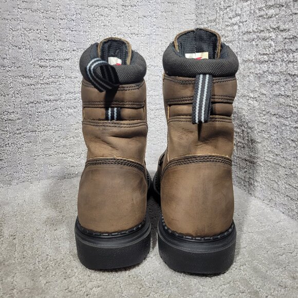 Red Wing Metguard 8" Men's Size 9D US Brown Leather Lace up Steel Toe Boots 4435 - Picture 4 of 10